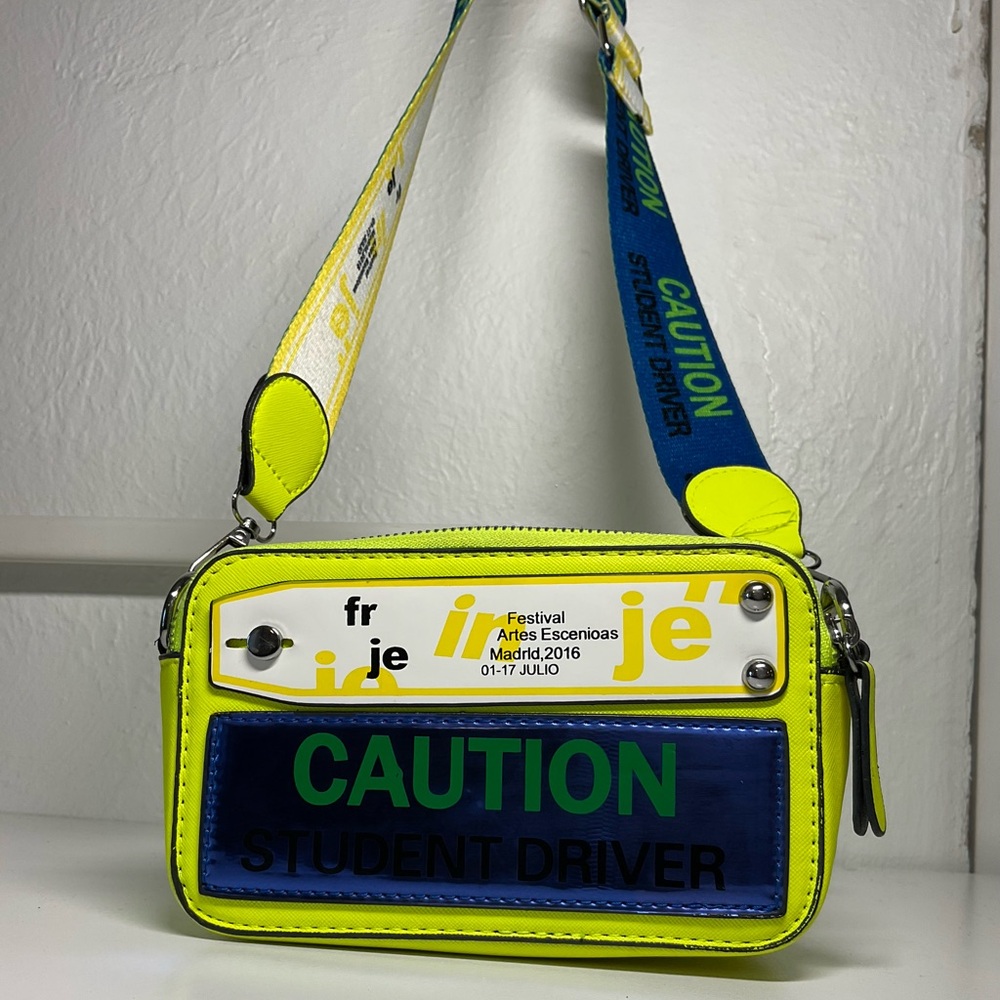 Colorful Caution Student Driver Crossbody Bag